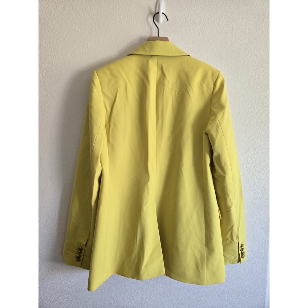 Monse Womens Oversized Wool Blazer Coat Jacket Lemon Yellow Sz 8 Business Event - Picture 4 of 13